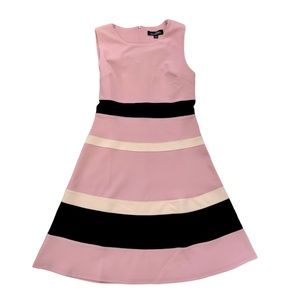 NWT Suzanne Betro Wide Stripe Sleeveless Fit & Flare Dress Small